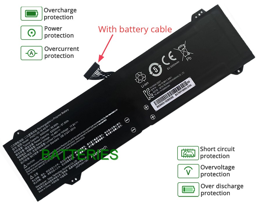 TUXEDO Stellaris 17 Gen 4 battery